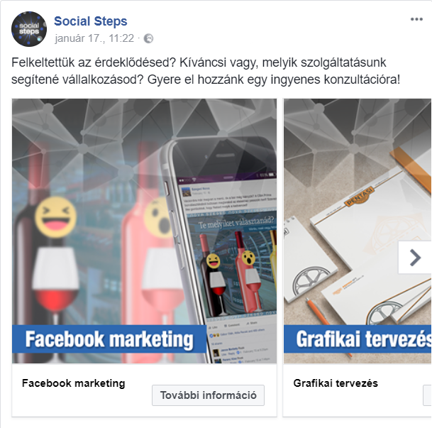 Social Steps marketing ügynökség Szeged - Facebook mérettáblázat 2018