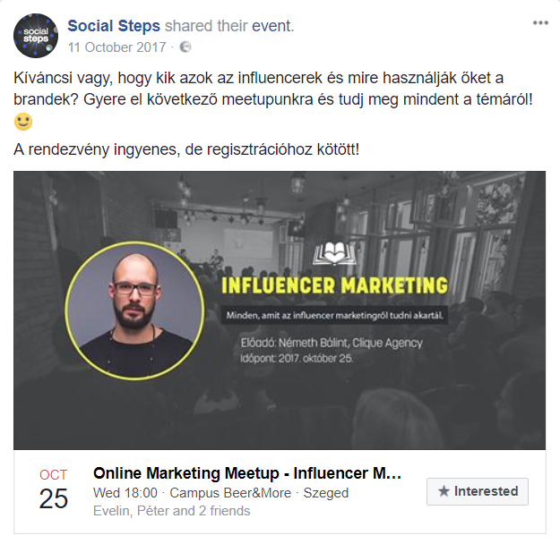 Social Steps marketing ügynökség Szeged - Facebook mérettáblázat 2018