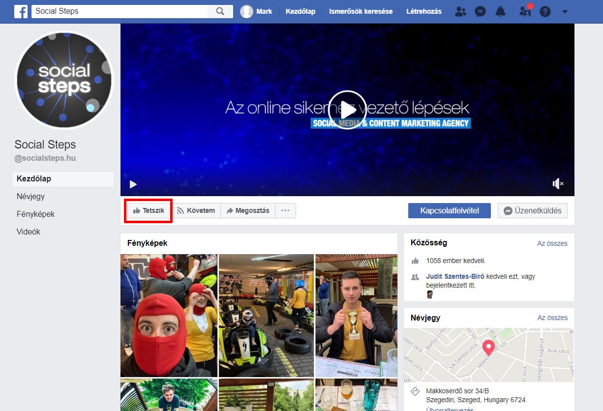 Social Steps marketing ügynökség Szeged - Sikeres Facebook üzleti oldal - a kollégák bevonásával